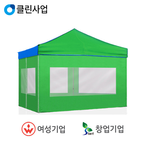 한국캐노피 스틸 캐노피 2mx2m(벽면포함 투명)
